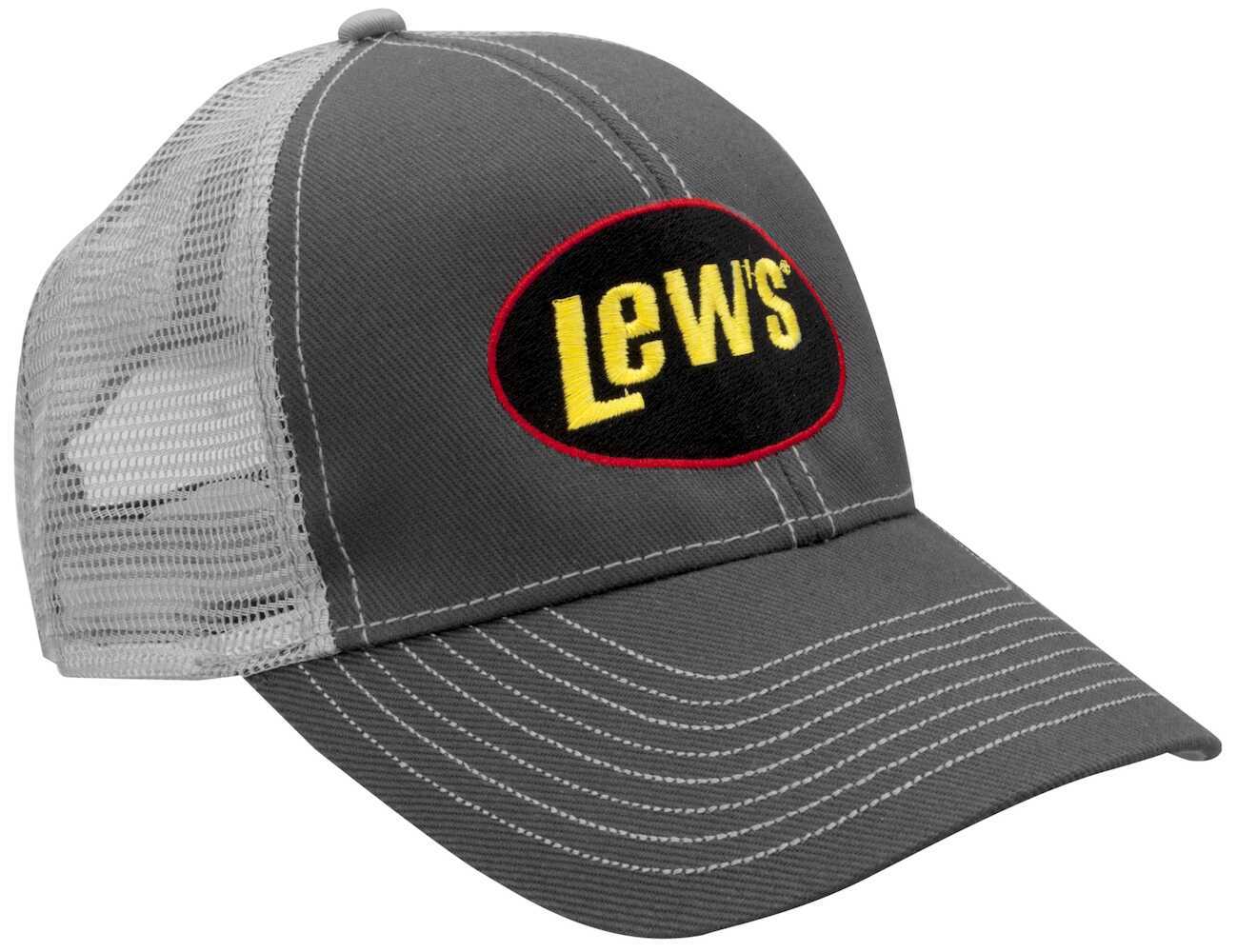 Lew's Gray/Chartreuse Mesh Large/XLarge Form Fitting Cap Hat Gray Logo NEW 